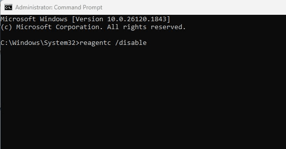 كيفية تمكين Windows Recovery Environment في Windows 11 10 image 13
