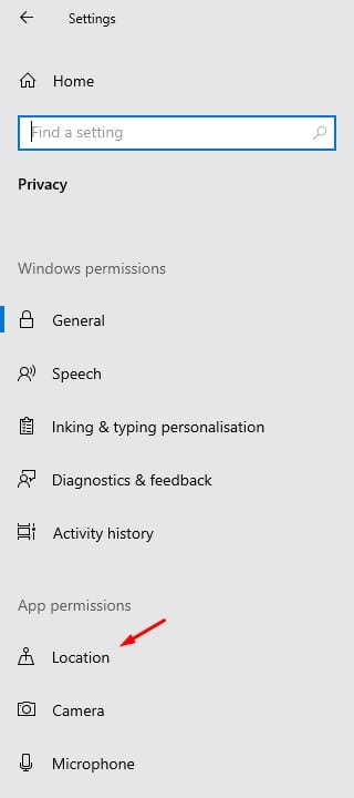 select 'Location'