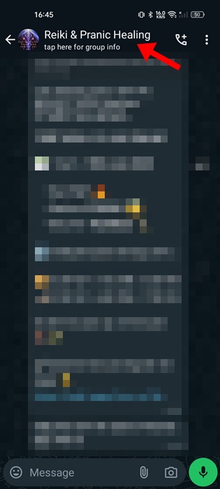 tap on the group name