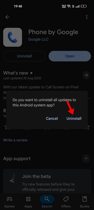 Uninstall