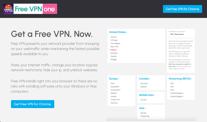 Free VPN One Website