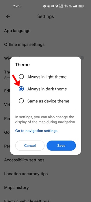 Always in dark theme