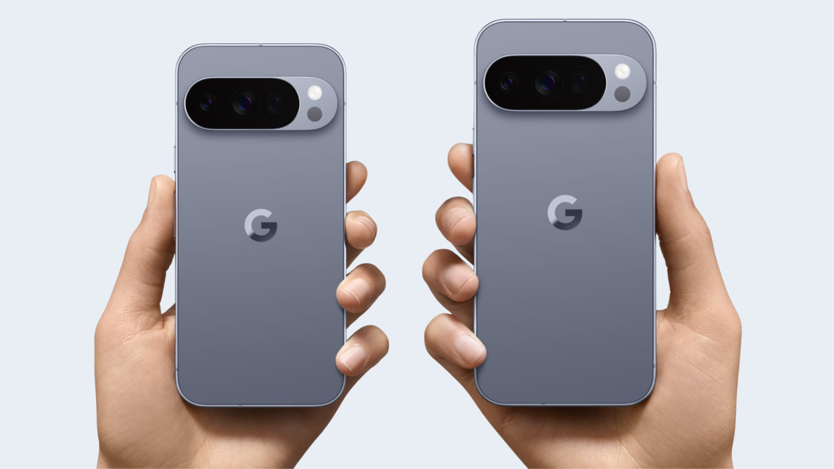 Pixel 10 Pro and the Pixel 10 Pro XL side by side.