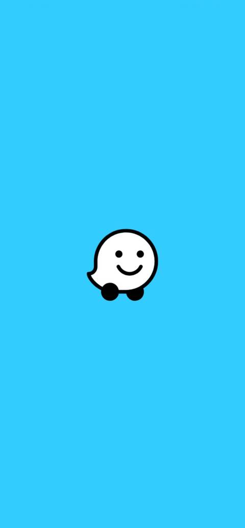 The Waze loading screen displaying their logo