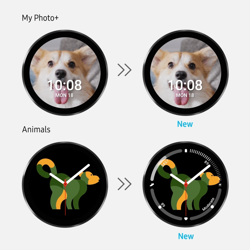 Samsung Galaxy Watch 4 My Photo+ Animal Watch Faces
