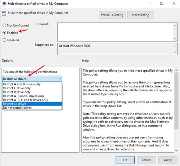 select 'Enabled'