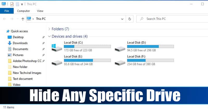 How to Hide Any Specific Drive in Windows