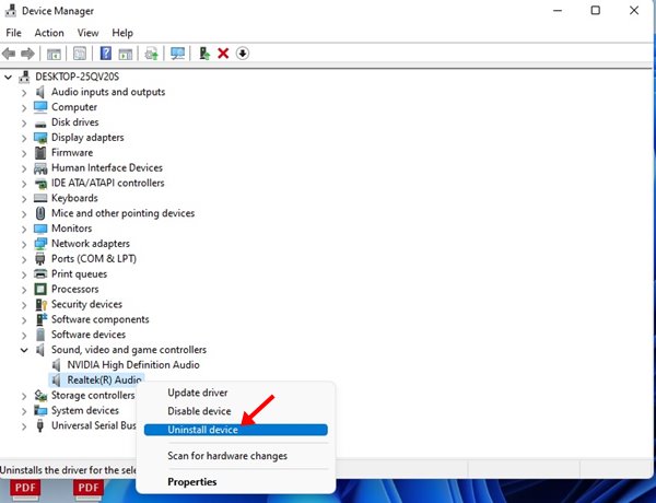 Uninstall device