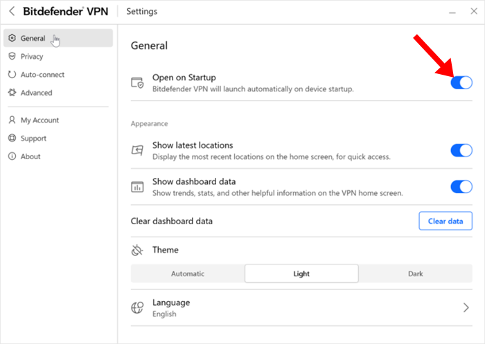 Prevent Bitdefender VPN from launching at startup