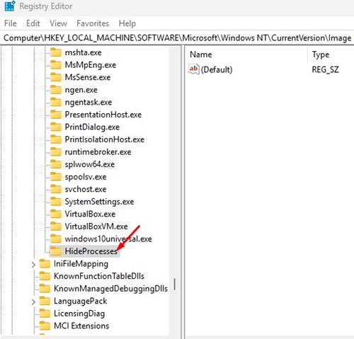 Hideprocesses