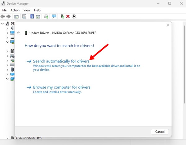 Search Automatically for drivers
