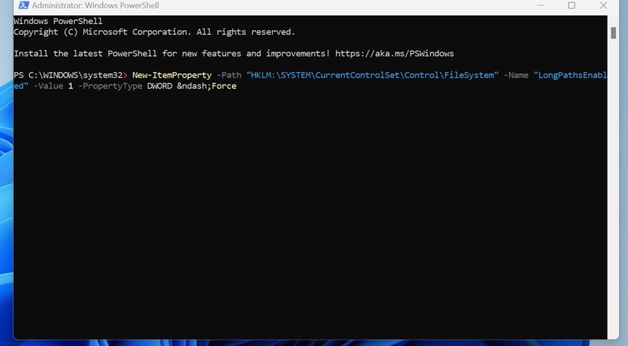 execute the given command