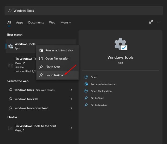 Pin to Taskbar option