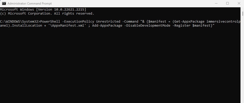 paste this command