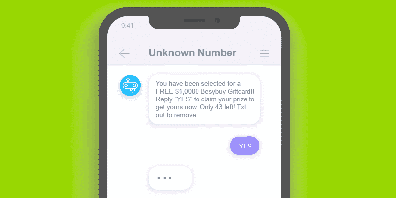 Phishing attack through messages (SMS)