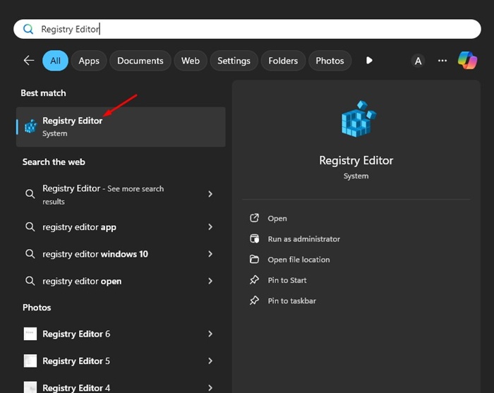 Registry Editor