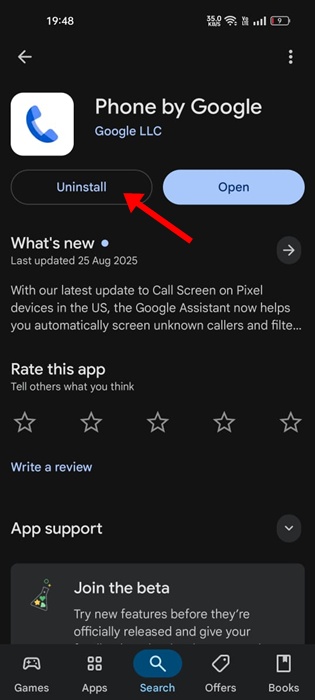 Uninstall