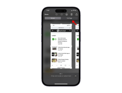 How to Take Full Page Screenshot on iPhone