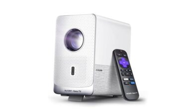 A render of the new Roku smart projector.